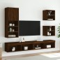 vidaXL Mueble para TV con luces LED roble marrón 40,5x30x102 cm vidaXL Mueble para TV con luces LED roble marrón 40,5x30x102 cm