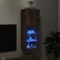 vidaXL Mueble para TV con luces LED roble ahumado 40,5x30x102 cm vidaXL Mueble para TV con luces LED roble ahumado 40,5x30x102 cm