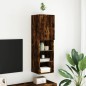 vidaXL Mueble para TV con luces LED roble ahumado 30,5x30x102 cm vidaXL Mueble para TV con luces LED roble ahumado 30,5x30x102 cm