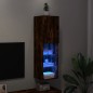 vidaXL Mueble para TV con luces LED roble ahumado 30,5x30x102 cm vidaXL Mueble para TV con luces LED roble ahumado 30,5x30x102 cm
