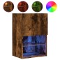 vidaXL Mueble para TV con luces LED roble ahumado 40,5x30x60 cm vidaXL Mueble para TV con luces LED roble ahumado 40,5x30x60 cm