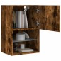 vidaXL Mueble para TV con luces LED roble ahumado 40,5x30x60 cm vidaXL Mueble para TV con luces LED roble ahumado 40,5x30x60 cm