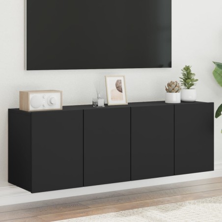 vidaXL Muebles para TV de pared 2 unidades negro 60x30x41 cm