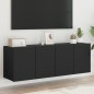 vidaXL Muebles para TV de pared 2 unidades negro 60x30x41 cm
