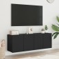 vidaXL Muebles para TV de pared 2 unidades negro 60x30x41 cm