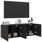 vidaXL Muebles para TV de pared 2 unidades negro 60x30x41 cm