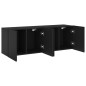vidaXL Muebles para TV de pared 2 unidades negro 60x30x41 cm