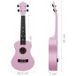 vidaXL Set de ukelele soprano con funda para niños rosa 23" vidaXL Set de ukelele soprano con funda para niños rosa 23"