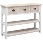 vidaXL Aparador madera maciza Paulownia blanco y marrón 108x30x76 cm