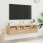 vidaXL Muebles de TV de pared 2 uds madera roble Sonoma 60x30x30 cm vidaXL Muebles de TV de pared 2 uds madera roble Sonoma 60x30x30 cm