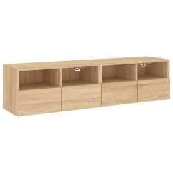 vidaXL Muebles de TV de pared 2 uds madera roble Sonoma 60x30x30 cm