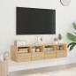 vidaXL Muebles de TV de pared 2 uds madera roble Sonoma 60x30x30 cm vidaXL Muebles de TV de pared 2 uds madera roble Sonoma 60x30x30 cm