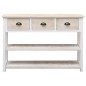 vidaXL Aparador madera maciza Paulownia blanco y marrón 108x30x76 cm