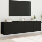 vidaXL Muebles para TV de pared 2 unidades negro 80x30x41 cm vidaXL Muebles para TV de pared 2 unidades negro 80x30x41 cm