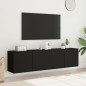 vidaXL Muebles para TV de pared 2 unidades negro 80x30x41 cm vidaXL Muebles para TV de pared 2 unidades negro 80x30x41 cm