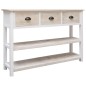 vidaXL Aparador madera maciza Paulownia blanco y marrón 108x30x76 cm