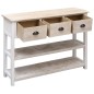 vidaXL Aparador madera maciza Paulownia blanco y marrón 108x30x76 cm