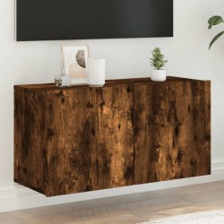 vidaXL Mueble para TV de pared roble ahumado 80x30x41 cm