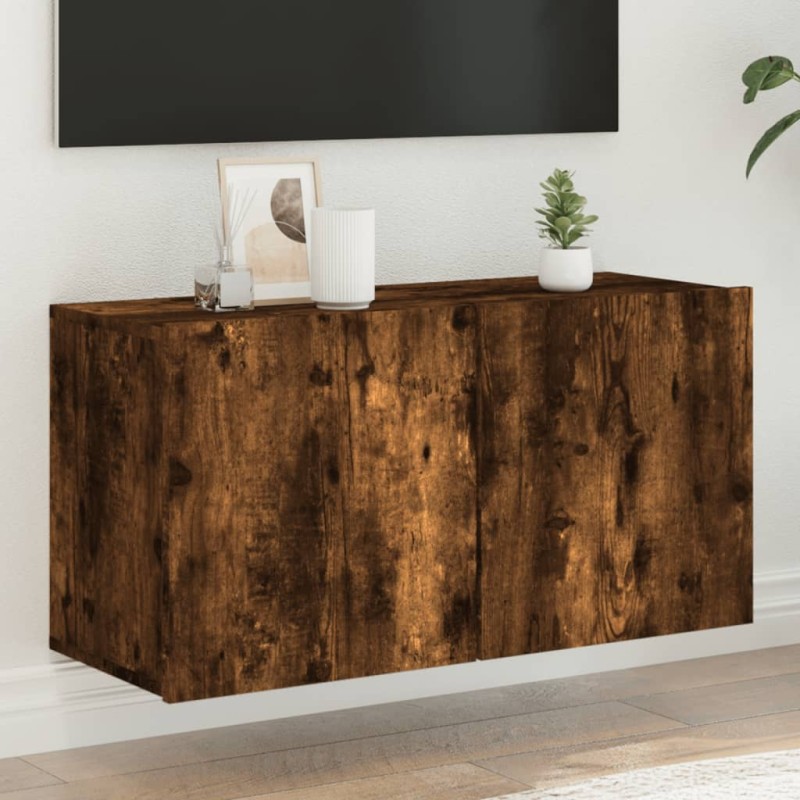 vidaXL Mueble para TV de pared roble ahumado 80x30x41 cm