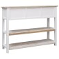 vidaXL Aparador madera maciza Paulownia blanco y marrón 108x30x76 cm