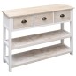 vidaXL Aparador madera maciza Paulownia blanco y marrón 108x30x76 cm