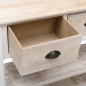 vidaXL Aparador madera maciza Paulownia blanco y marrón 108x30x76 cm
