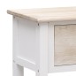 vidaXL Aparador madera maciza Paulownia blanco y marrón 108x30x76 cm