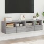 vidaXL Muebles de pared para TV 2 uds madera gris Sonoma 60x30x30 cm vidaXL Muebles de pared para TV 2 uds madera gris Sonoma 60x30x30 cm