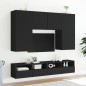 vidaXL Muebles de pared TV 2 uds madera ingeniería negro 80x30x30 cm vidaXL Muebles de pared TV 2 uds madera ingeniería negro 80x30x30 cm