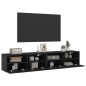 vidaXL Muebles de pared TV 2 uds madera ingeniería negro 80x30x30 cm vidaXL Muebles de pared TV 2 uds madera ingeniería negro 80x30x30 cm