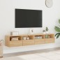 vidaXL Muebles de pared para TV 2 uds madera roble Sonoma 80x30x30 cm vidaXL Muebles de pared para TV 2 uds madera roble Sonoma 80x30x30 cm