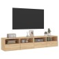 vidaXL Muebles de pared para TV 2 uds madera roble Sonoma 80x30x30 cm vidaXL Muebles de pared para TV 2 uds madera roble Sonoma 80x30x30 cm
