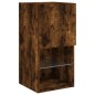 vidaXL Mueble para TV con luces LED roble ahumado 30,5x30x60 cm