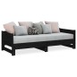 vidaXL Sofá cama extraíble madera maciza de pino negro 2x(80x200) cm vidaXL Sofá cama extraíble madera maciza de pino negro 2x(80x200) cm