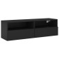 vidaXL Mueble de pared para TV madera de ingeniería negro 100x30x30 cm vidaXL Mueble de pared para TV madera de ingeniería negro 100x30x30 cm