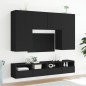 vidaXL Mueble de pared para TV madera de ingeniería negro 100x30x30 cm vidaXL Mueble de pared para TV madera de ingeniería negro 100x30x30 cm