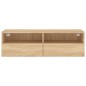 vidaXL Mueble de pared TV madera ingeniería roble Sonoma 100x30x30 cm