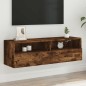 vidaXL Mueble de pared TV madera ingeniería roble ahumado 100x30x30 cm vidaXL Mueble de pared TV madera ingeniería roble ahumado 100x30x30 cm