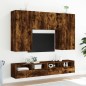 vidaXL Mueble de pared TV madera ingeniería roble ahumado 100x30x30 cm vidaXL Mueble de pared TV madera ingeniería roble ahumado 100x30x30 cm