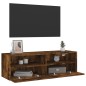 vidaXL Mueble de pared TV madera ingeniería roble ahumado 100x30x30 cm vidaXL Mueble de pared TV madera ingeniería roble ahumado 100x30x30 cm