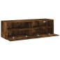 vidaXL Mueble de pared TV madera ingeniería roble ahumado 100x30x30 cm vidaXL Mueble de pared TV madera ingeniería roble ahumado 100x30x30 cm