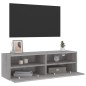 vidaXL Mueble de pared TV madera ingeniería Sonoma gris 100x30x30 cm