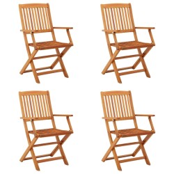 vidaXL Sillas de jardín plegables 4 pzas madera maciza de eucalipto