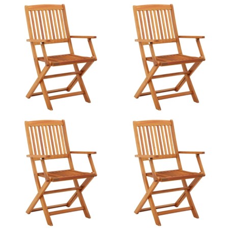 vidaXL Sillas de jardín plegables 4 pzas madera maciza de eucalipto