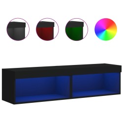 vidaXL Muebles para TV con luces LED 2 uds negro 60x30x30 cm