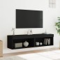 vidaXL Muebles para TV con luces LED 2 uds negro 60x30x30 cm