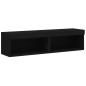 vidaXL Muebles para TV con luces LED 2 uds negro 60x30x30 cm