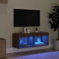 vidaXL Mueble para TV con luces LED roble marrón 80x30x30 cm vidaXL Mueble para TV con luces LED roble marrón 80x30x30 cm