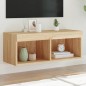 vidaXL Mueble para TV con luces LED roble Sonoma 80x30x30 cm vidaXL Mueble para TV con luces LED roble Sonoma 80x30x30 cm