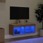 vidaXL Mueble para TV con luces LED roble Sonoma 80x30x30 cm vidaXL Mueble para TV con luces LED roble Sonoma 80x30x30 cm